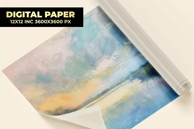 Lake Painting Digital Paper