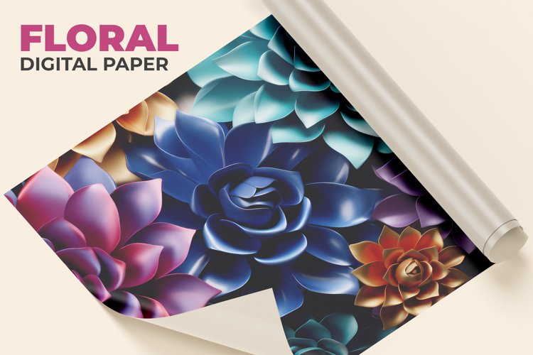 Floral Digital Paper example image 1