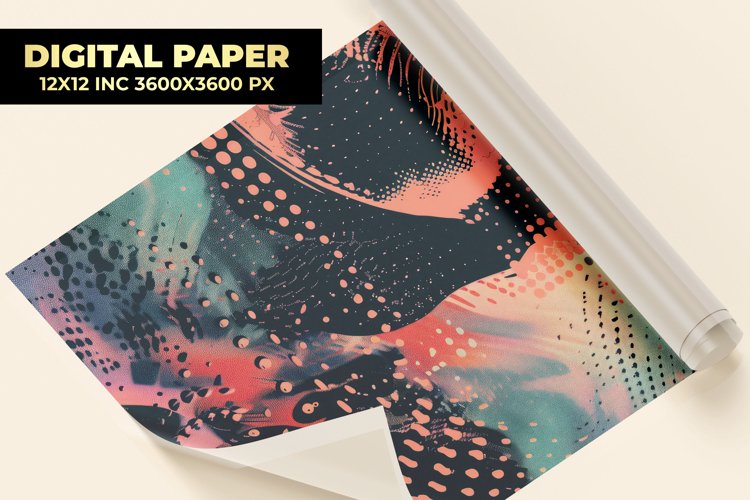 Colored Painted Digital Paper example image 1