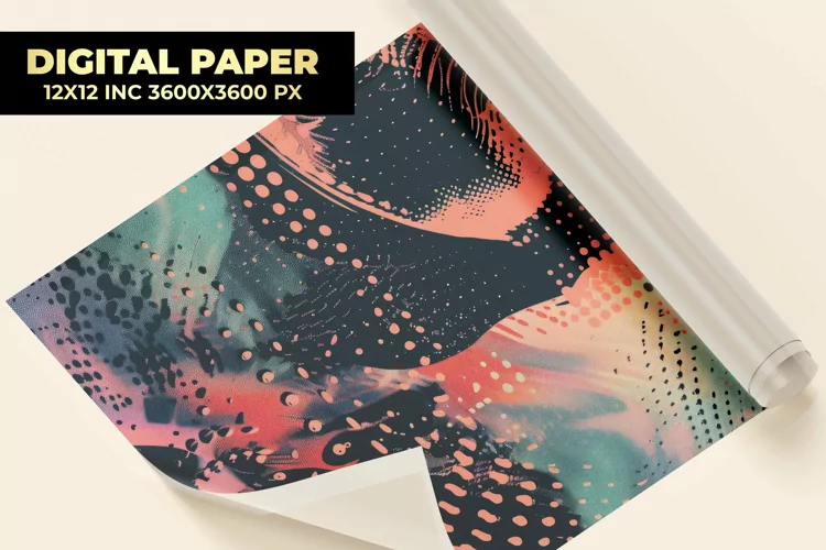 Colored Painted Digital Paper