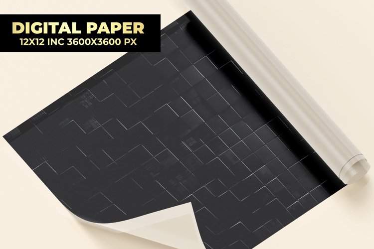 Black Square Digital Paper example image 1