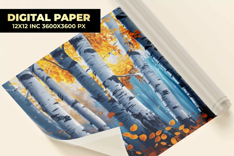 Birch Trees Digital Paper