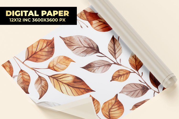 Autumn Leaves Digital Paper example image 1