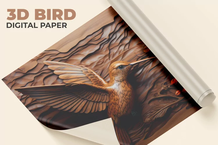 3D Bird Digital Paper