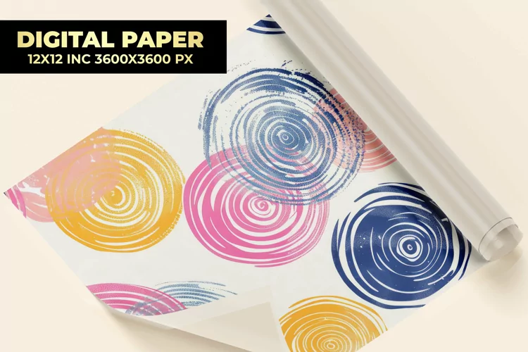 Watercolor Circle Digital Paper