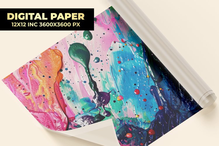 Multicolored Paint Digital Paper (4153889)
