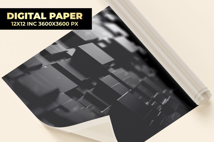 3D Cube Digital Paper example image 1