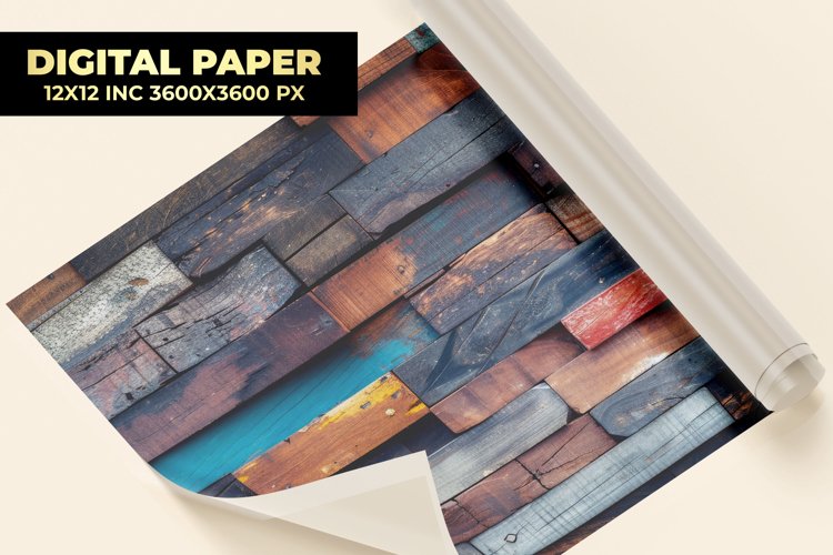 Wooden Wall Digital Paper example image 1