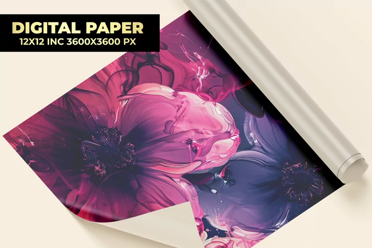 Watercolor Flower Digital Paper