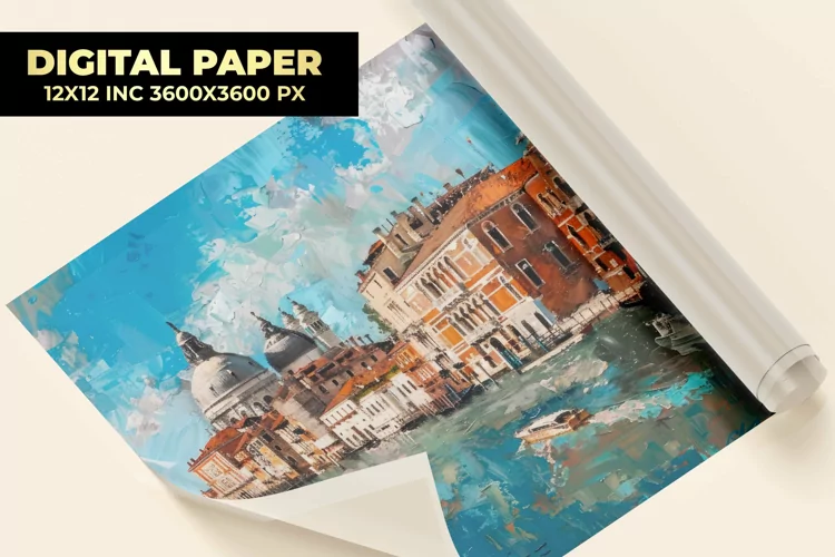 Venice Oil Painting Digital Paper