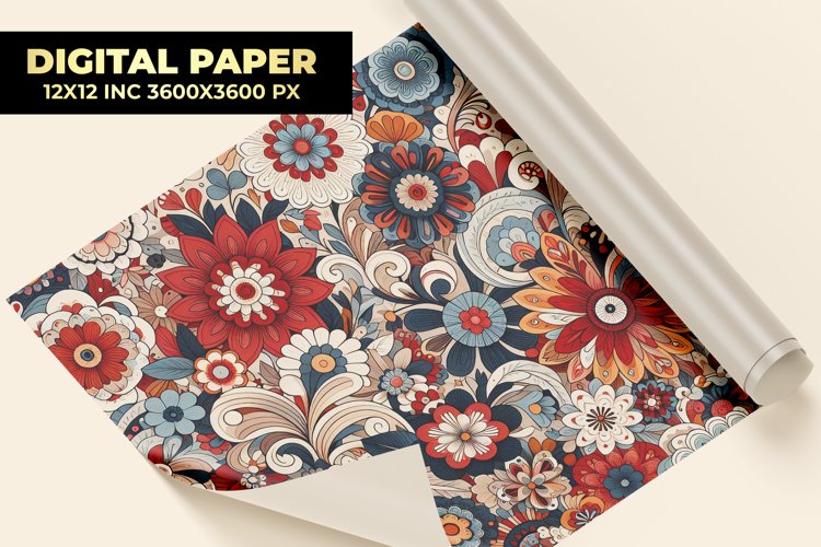 Floral Digital Paper example image 1