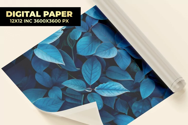 Blue Leaf Digital Paper