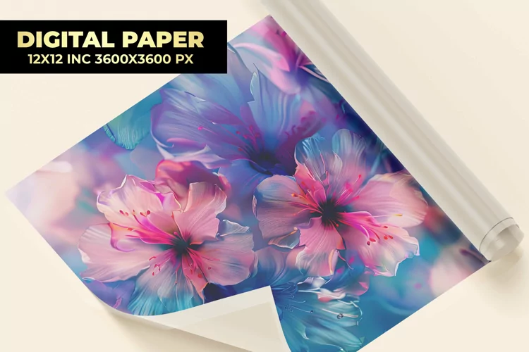 Watercolor Flower Digital Paper