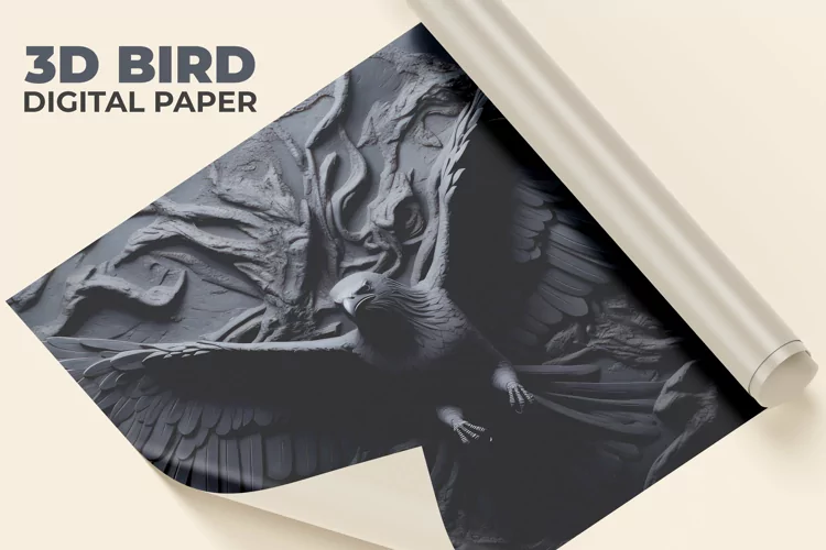 3D Bird Digital Paper