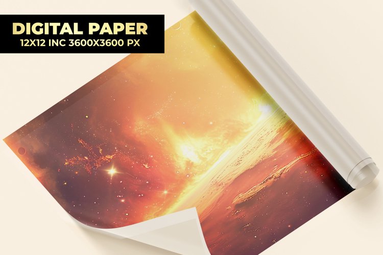 Burning Planet Digital Paper example image 1
