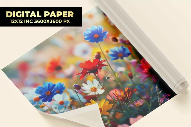 Field Of Flower Digital Paper