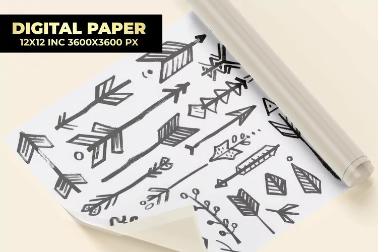 Doodle Arrows Digital Paper