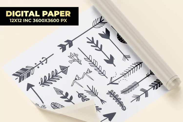 Doodle Arrows Digital Paper
