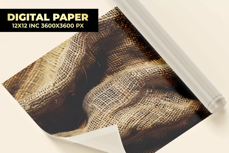 Burlap Waves Digital Paper