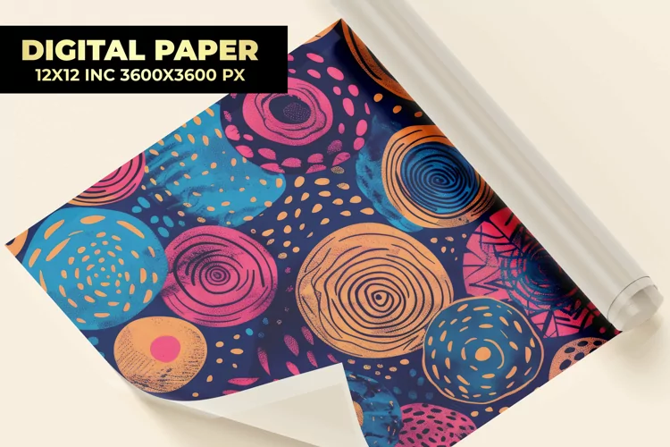 Watercolor Circle Digital Paper