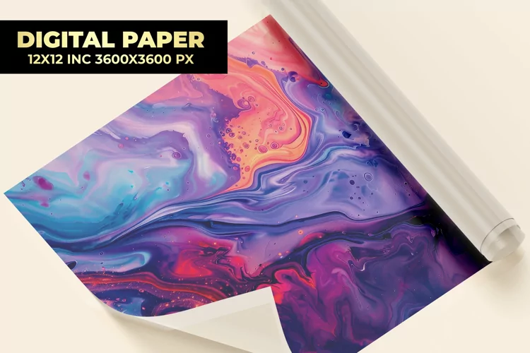 Marbled Liquid Digital Paper
