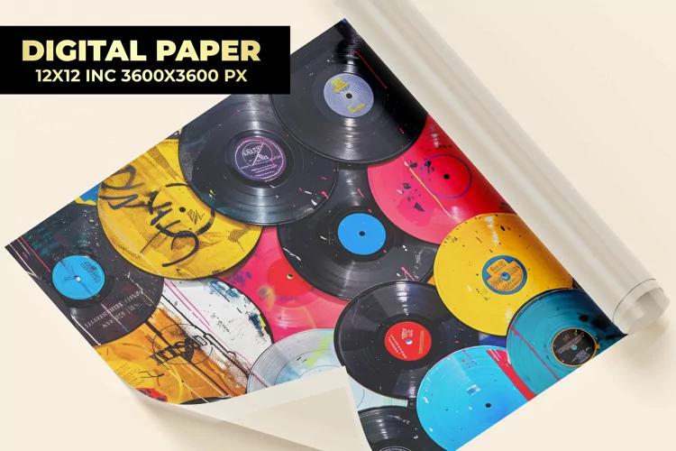 Vinyl Records Digital Paper
