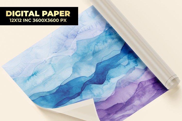 Purple Blue Watercolor Digital Paper
