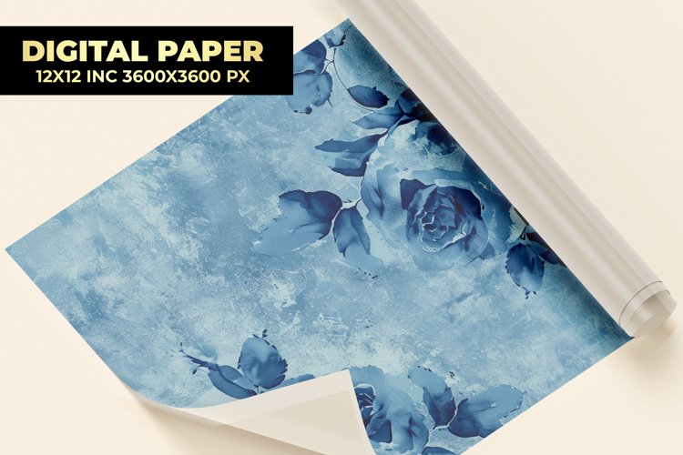 Blue Roses Digital Paper example image 1