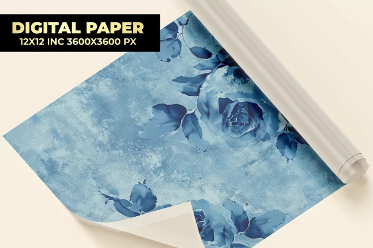 Blue Roses Digital Paper