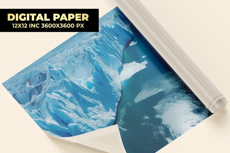 Lake With Glacier Digital Paper example image 1