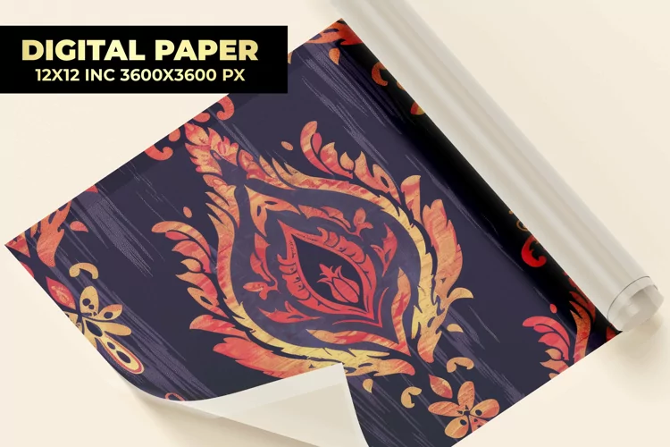Damask Pattern Digital Paper