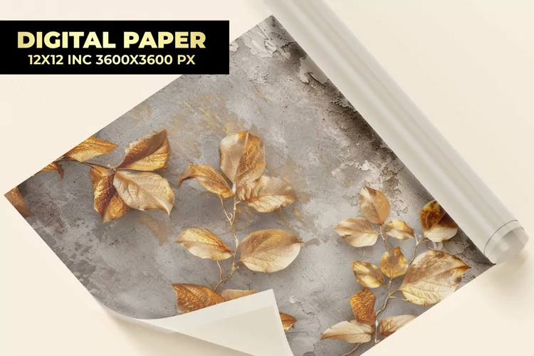 Golden Leaves Digital Paper