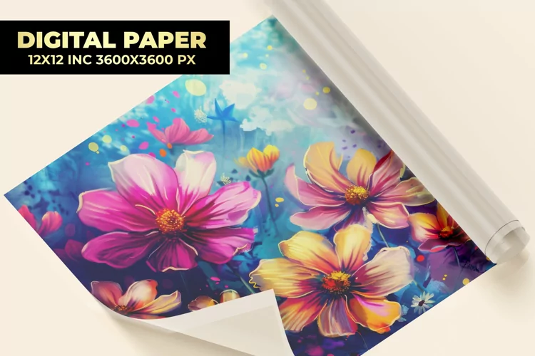 Watercolor Flower Digital Paper
