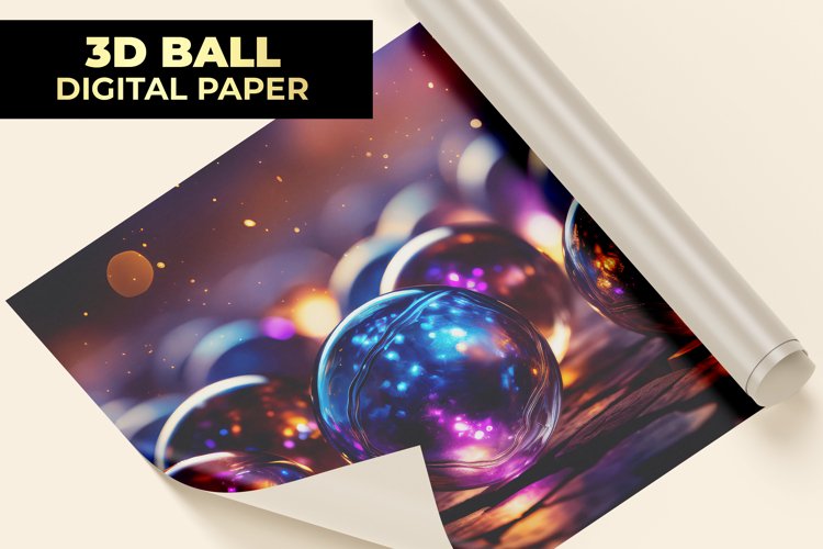 3D Ball Digital Paper example image 1