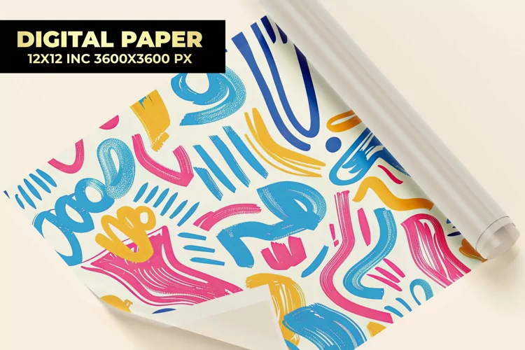 Doodles Style Digital Paper