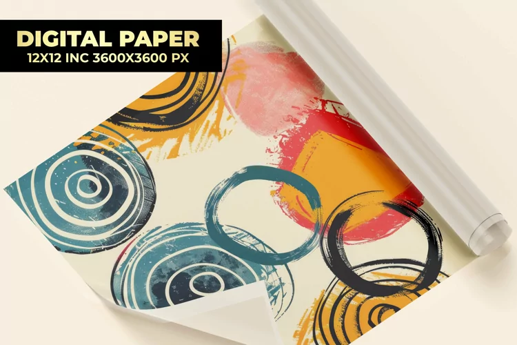 Watercolor Circle Digital Paper