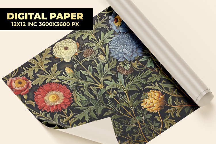 Flower Design Digital Paper example image 1