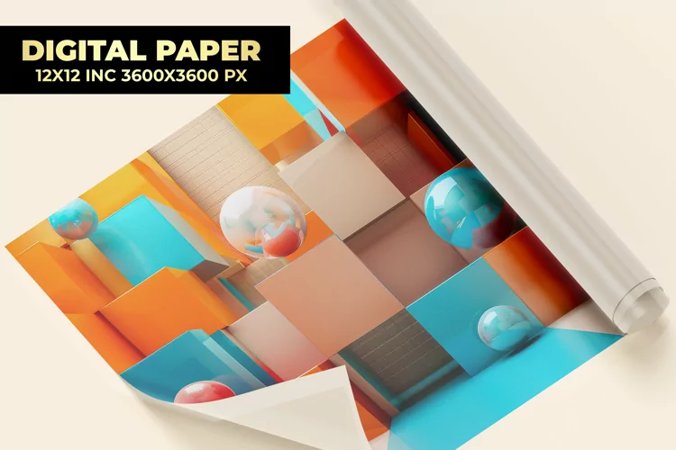 Circle Square Digital Paper