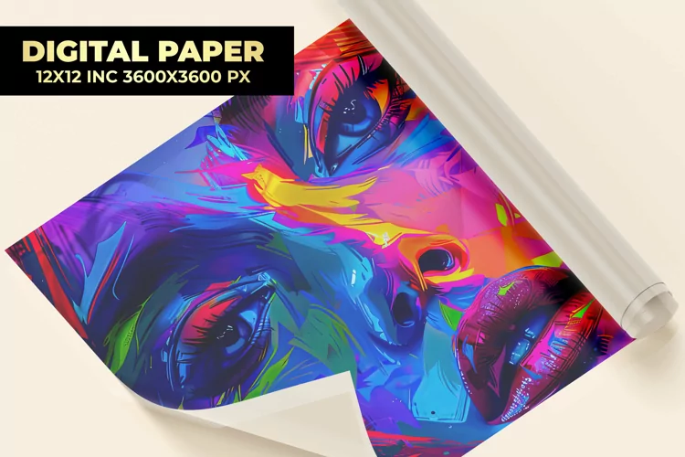 Woman Painting Digital Paper