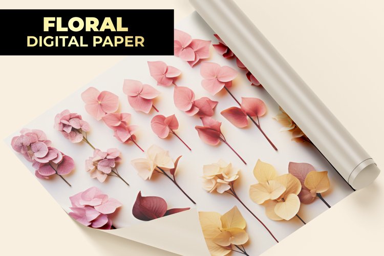 Floral Digital Paper example image 1