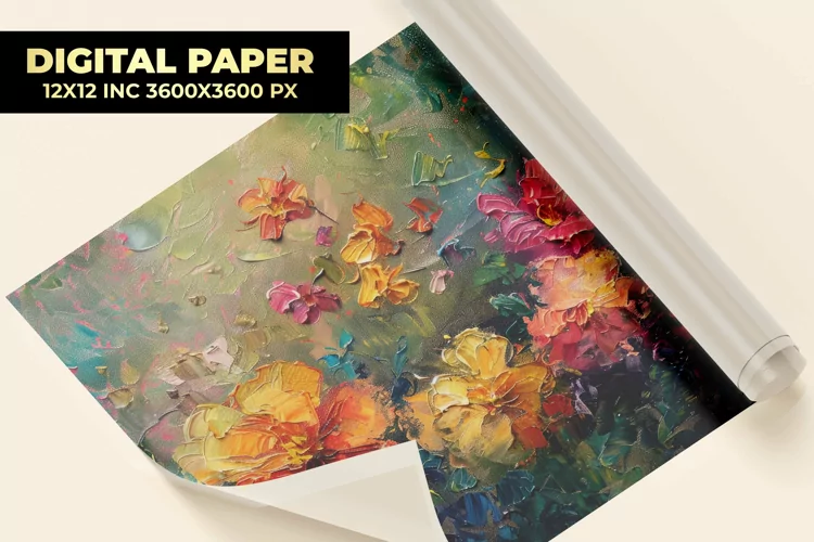 Flowers Painting Digital Paper