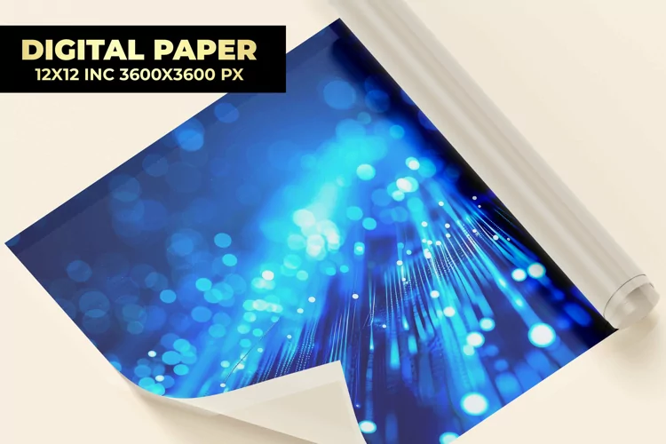 Blue Glowing Digital Paper