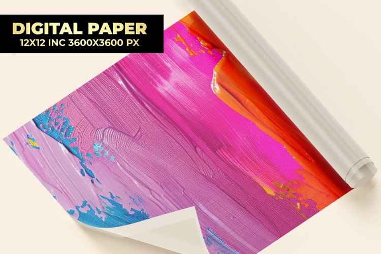Oil Paint Digital Paper example image 1