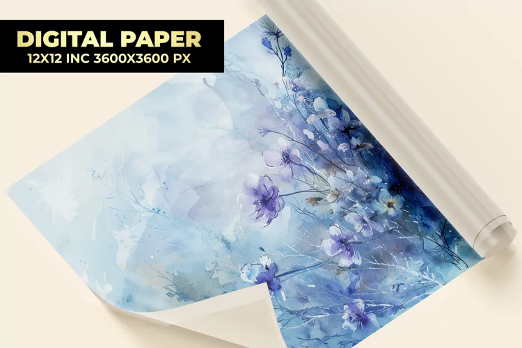 Watercolor Flower Digital Paper