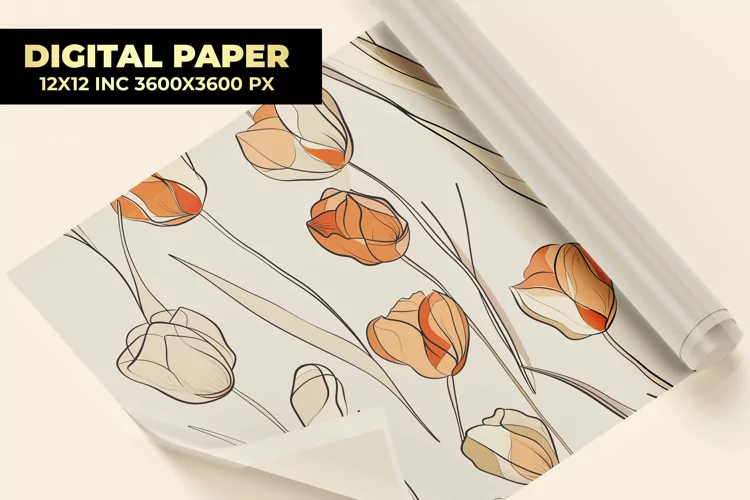 Minimalistic Flower Digital Paper
