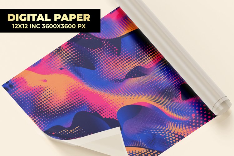 Colored Dots Painted Digital Paper example image 1