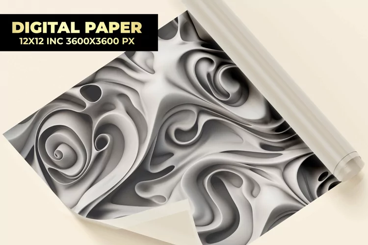 Silver Wavy Digital Paper