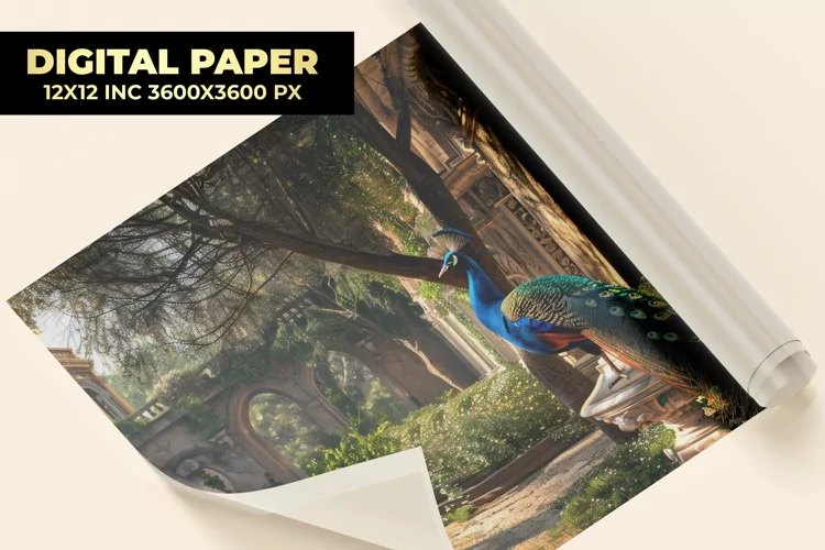 Beautiful Peacock Digital Paper
