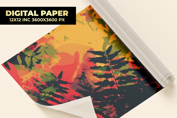 Colorful Floral Digital Paper example image 1