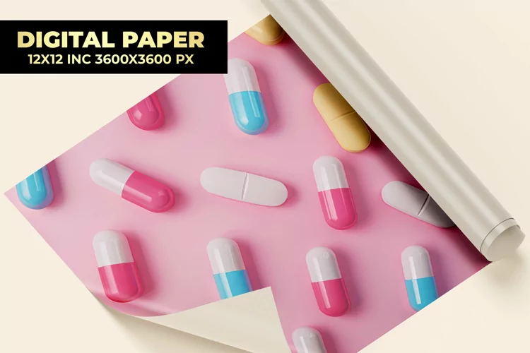 Colourful Pills Digital Paper